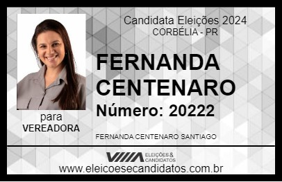 Candidato FERNANDA CENTENARO 2024 - CORBÉLIA - Eleições