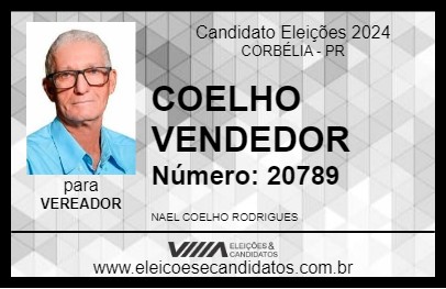 Candidato COELHO VENDEDOR 2024 - CORBÉLIA - Eleições