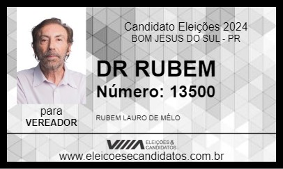 Candidato DR RUBEM 2024 - BOM JESUS DO SUL - Eleições