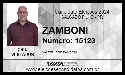 Candidato ZAMBONI 2024 - SALGADO FILHO - Eleições