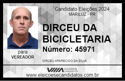 Candidato DIRCEU DA BICICLETARIA 2024 - MARILUZ - Eleições