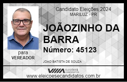 Candidato JOÃOZINHO DA BARRA 2024 - MARILUZ - Eleições