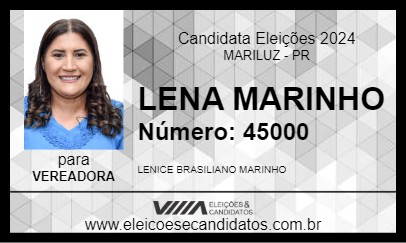 Candidato LENA MARINHO 2024 - MARILUZ - Eleições