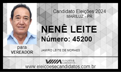 Candidato NENÊ LEITE 2024 - MARILUZ - Eleições