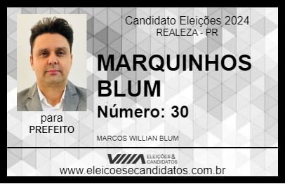 Candidato MARQUINHOS BLUM 2024 - REALEZA - Eleições