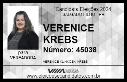 Candidato VERENICE KREBS 2024 - SALGADO FILHO - Eleições