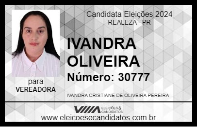 Candidato IVANDRA OLIVEIRA 2024 - REALEZA - Eleições