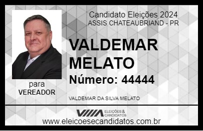 Candidato VALDEMAR MELATO 2024 - ASSIS CHATEAUBRIAND - Eleições