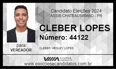 Candidato CLEBER LOPES 2024 - ASSIS CHATEAUBRIAND - Eleições