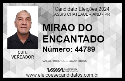 Candidato MIRAO DO ENCANTADO 2024 - ASSIS CHATEAUBRIAND - Eleições