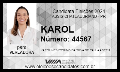 Candidato KAROL 2024 - ASSIS CHATEAUBRIAND - Eleições