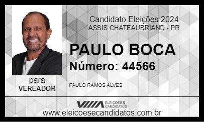 Candidato PAULO BOCA 2024 - ASSIS CHATEAUBRIAND - Eleições