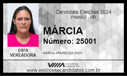 Candidato MÁRCIA 2024 - PINHÃO - Eleições