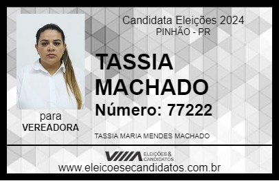 Candidato TASSIA MACHADO 2024 - PINHÃO - Eleições