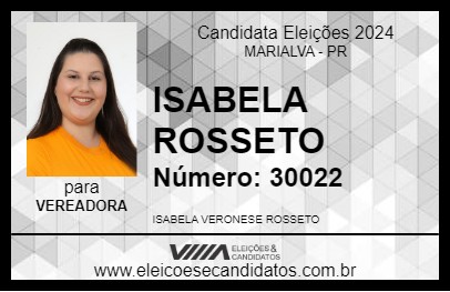 Candidato ISABELA ROSSETO 2024 - MARIALVA - Eleições