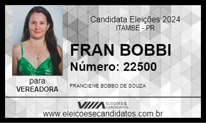 Candidato FRAN BOBBI 2024 - ITAMBÉ - Eleições