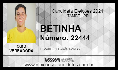 Candidato BETINHA 2024 - ITAMBÉ - Eleições