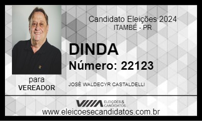 Candidato DINDA 2024 - ITAMBÉ - Eleições