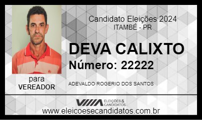 Candidato DEVA CALIXTO 2024 - ITAMBÉ - Eleições