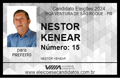 Candidato NESTOR KENEAR 2024 - BOA VENTURA DE SÃO ROQUE - Eleições