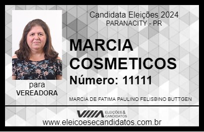 Candidato MARCIA COSMETICOS 2024 - PARANACITY - Eleições