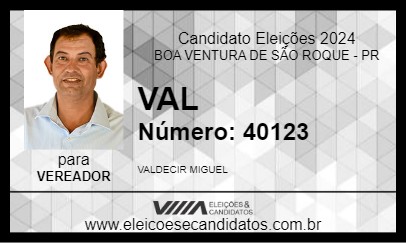 Candidato VAL 2024 - BOA VENTURA DE SÃO ROQUE - Eleições