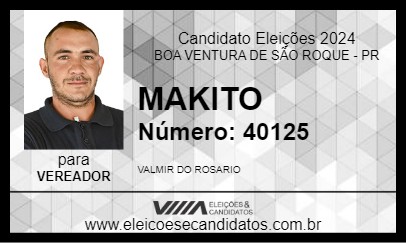 Candidato MAKITO 2024 - BOA VENTURA DE SÃO ROQUE - Eleições