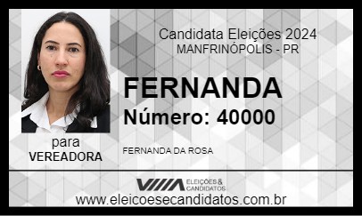 Candidato FERNANDA 2024 - MANFRINÓPOLIS - Eleições