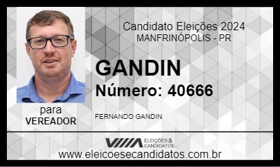 Candidato GANDIN 2024 - MANFRINÓPOLIS - Eleições