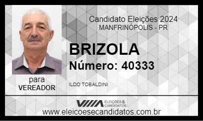 Candidato BRIZOLA 2024 - MANFRINÓPOLIS - Eleições