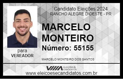 Candidato MARCELO MONTEIRO 2024 - RANCHO ALEGRE D\OESTE - Eleições