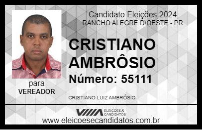 Candidato CRISTIANO AMBRÔSIO 2024 - RANCHO ALEGRE D\OESTE - Eleições