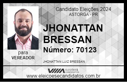 Candidato JHONATTAN BRESSAN 2024 - ASTORGA - Eleições