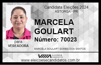 Candidato MARCELA GOULART 2024 - ASTORGA - Eleições