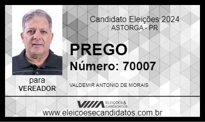 Candidato PREGO 2024 - ASTORGA - Eleições