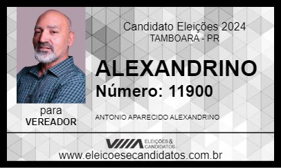 Candidato ALEXANDRINO 2024 - TAMBOARA - Eleições