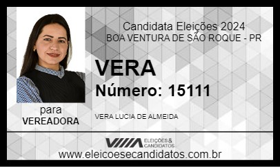 Candidato VERA 2024 - BOA VENTURA DE SÃO ROQUE - Eleições