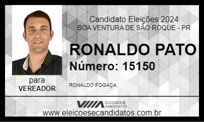 Candidato RONALDO PATO 2024 - BOA VENTURA DE SÃO ROQUE - Eleições