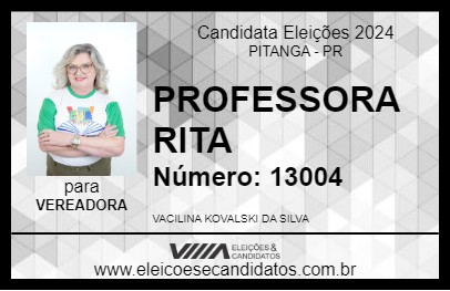 Candidato PROFESSORA RITA 2024 - PITANGA - Eleições