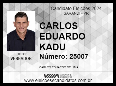 Candidato CARLOS EDUARDO KADU 2024 - SARANDI - Eleições