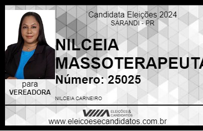 Candidato NILCEIA MASSOTERAPEUTA 2024 - SARANDI - Eleições