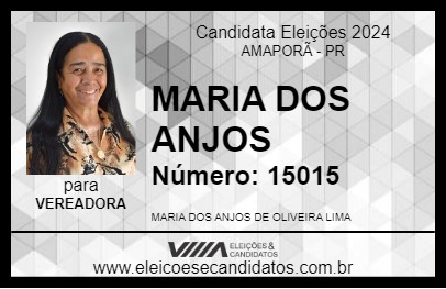 Candidato MARIA DOS ANJOS 2024 - AMAPORÃ - Eleições