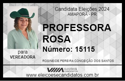 Candidato PROFESSORA ROSA 2024 - AMAPORÃ - Eleições