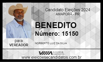 Candidato BENEDITO 2024 - AMAPORÃ - Eleições