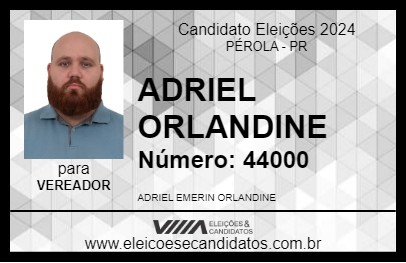 Candidato ADRIEL ORLANDINE 2024 - PÉROLA - Eleições