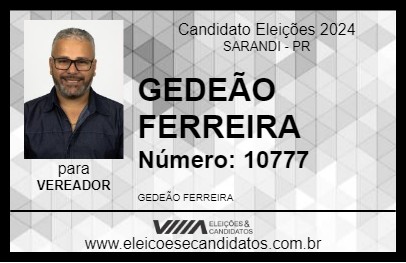 Candidato GEDEÃO FERREIRA 2024 - SARANDI - Eleições