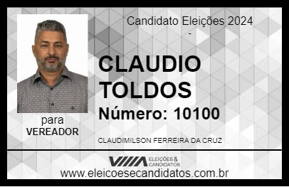 Candidato CLAUDIO TOLDOS 2024 - SARANDI - Eleições