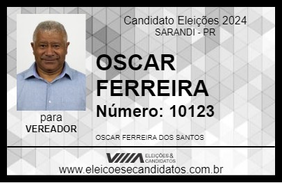 Candidato OSCAR FERREIRA 2024 - SARANDI - Eleições