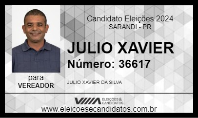 Candidato JULIO XAVIER 2024 - SARANDI - Eleições