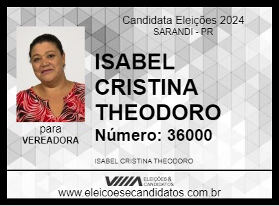 Candidato ISABEL CRISTINA THEODORO 2024 - SARANDI - Eleições